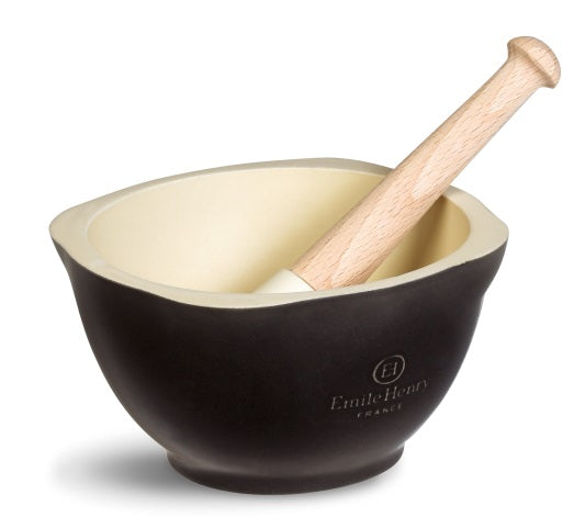 Emile Henry Mortar & Pestle Charcoal Black by Kitchen Niche