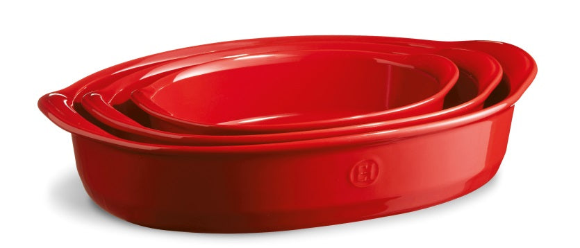 Emile Henry Oval Baking Dish Burgundy Red by Kitchen Niche