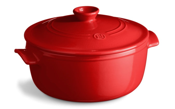 Emile Henry Round Stewpot Casserole 4L Burgundy Red by Kitchen Niche