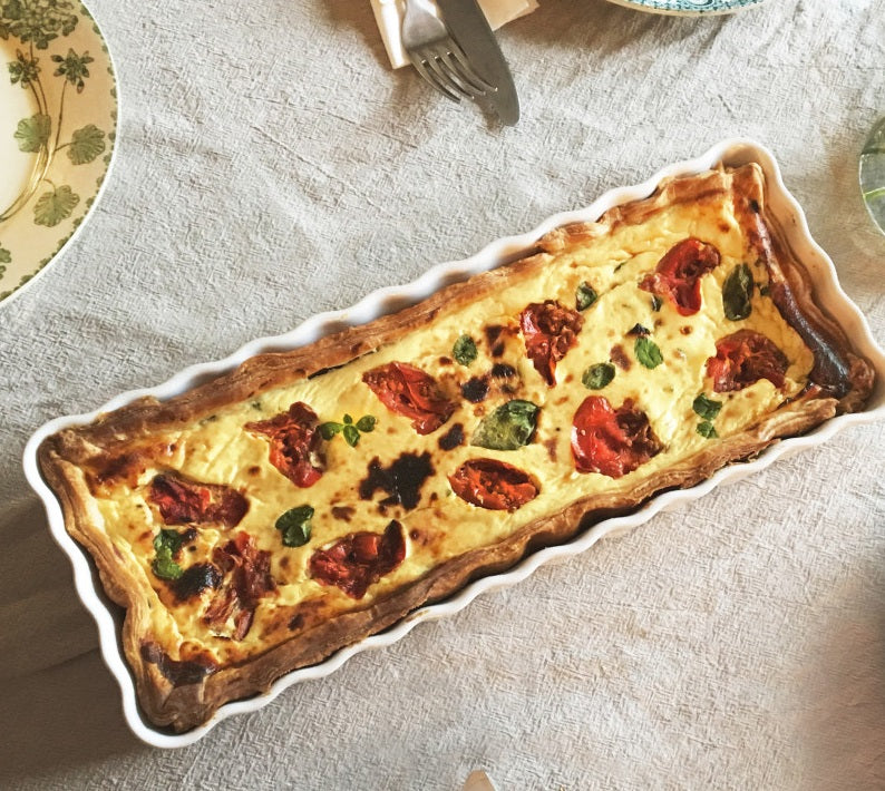 Emile Henry Slim Rectangular Tart Dish Mediterranean by Kitchen Niche