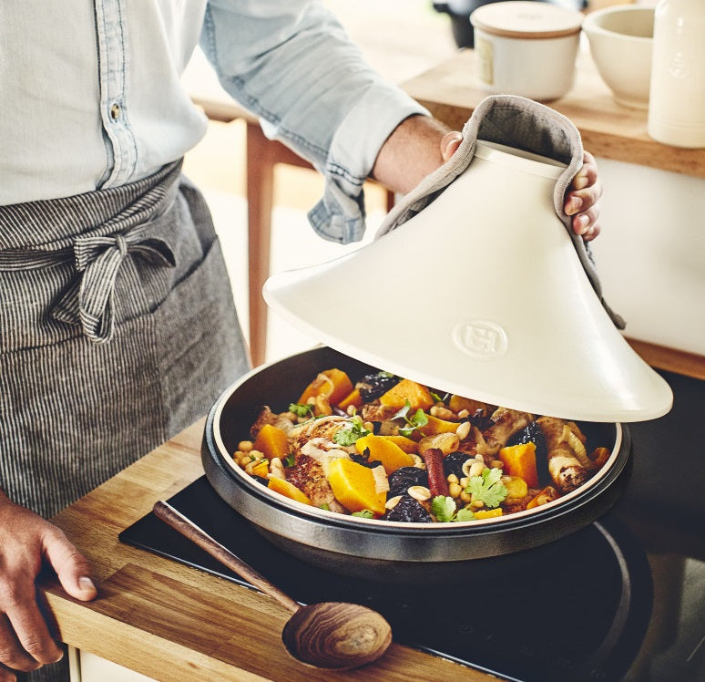 Emile Henry Delight Large Tagine White & Slate 4L by Kitchen Niche