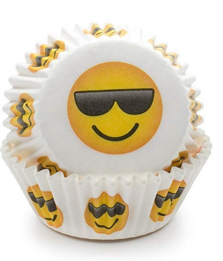 Fox Run Sunglasses Emoji Baking Cup Set of 50 by Kitchen Niche