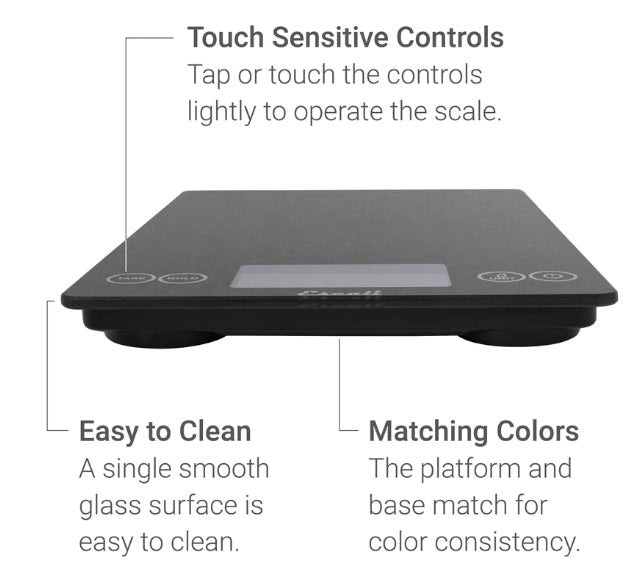 Escali Arti Digital Glass Kitchen Scale Black Obsidian by Kitchen Niche