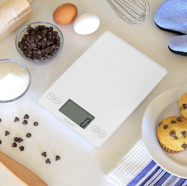 Escali Arti Digital Glass Kitchen Scale Frost White by Kitchen Niche