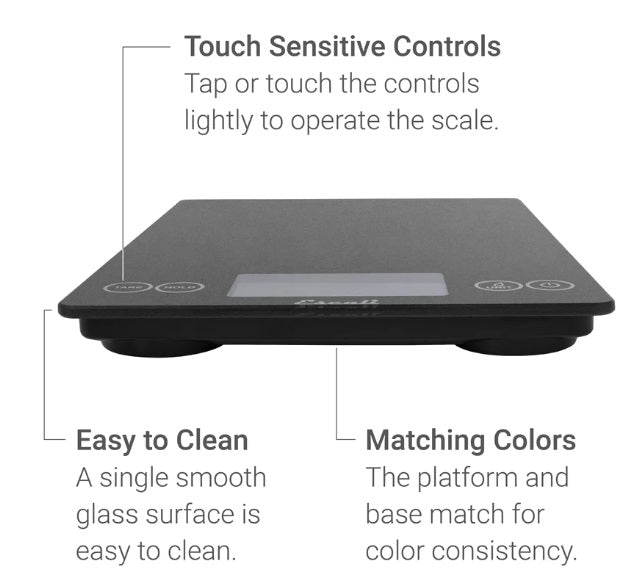 Escali Arti Digital Glass Kitchen Scale Frost White by Kitchen Niche