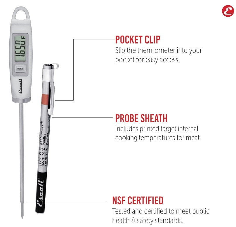 Escali Gourmet Digital Thermometer Silver by Kitchen Niche