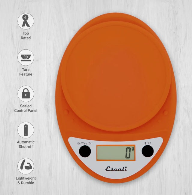 Escali Primo Digital Kitchen Scale Pumpkin Orange