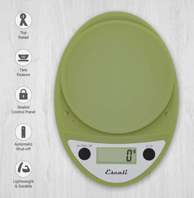 Escali Primo Digital Kitchen Scale Tarragon Green by Kitchen Niche