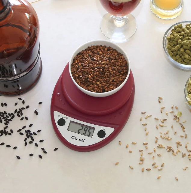 Escali Primo Digital Kitchen Scale Warm Red by Kitchen Niche