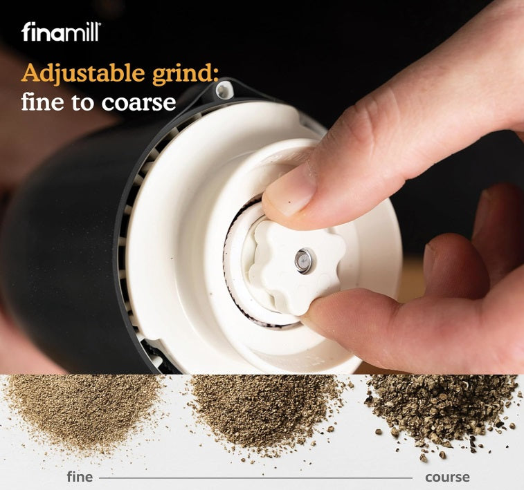 FinaMill Stone Grey Rechargeable Spice Grinder with 2 Interchangeable Pods by Kitchen Niche