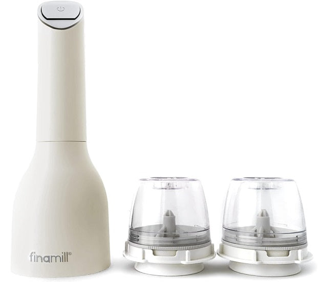 FinaMill White Battery Operated Spice Grinder with 2 Interchangeable Pods FinaMill by Kitchen Niche