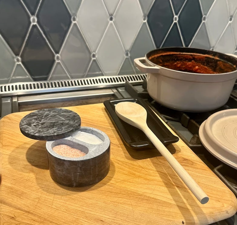 Fox Run Black Marble Double Salt Cellar by Kitchen Niche