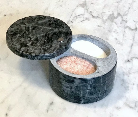 Fox Run Black Marble Double Salt Cellar by Kitchen Niche