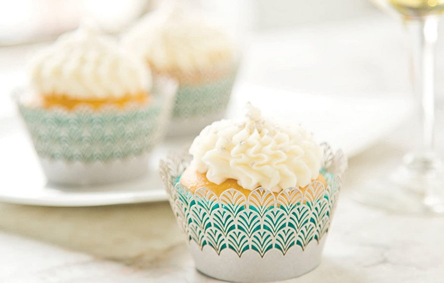 Fox Run Bridal Art Deco Cupcake Wrap Set of 12 by Kitchen Niche