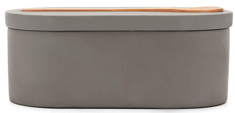 Fox Run Double Cement Salt Cellar with Spoon by Kitchen Niche