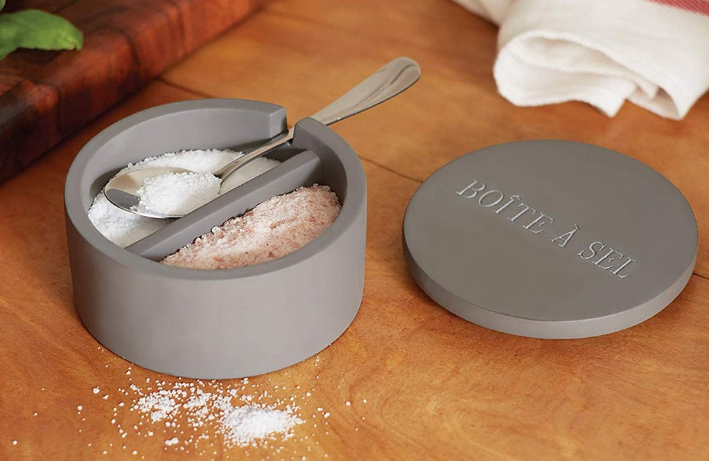 Fox Run Dual Cement Salt Cellar with Spoon by Kitchen Niche
