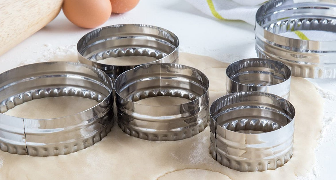 Fox Run Plain & Crinkled Double Sided Cookie Cutter Set by Kitchen Niche
