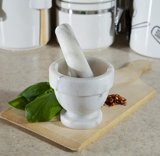 Fox Run White Marble Mortar & Pestle 3-Inch by Kitchen Niche