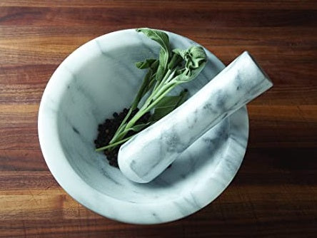 Fox Run White Marble Mortar & Pestle 4-Inch by Kitchen Niche