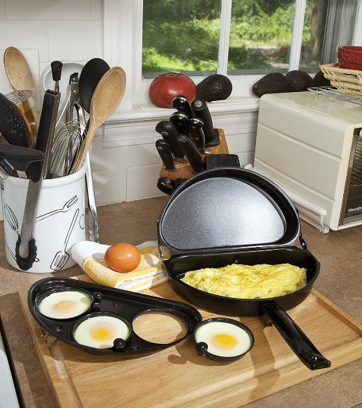 Fox Run Non-Stick Omelet Pan with Egg Poacher by Kitchen Niche
