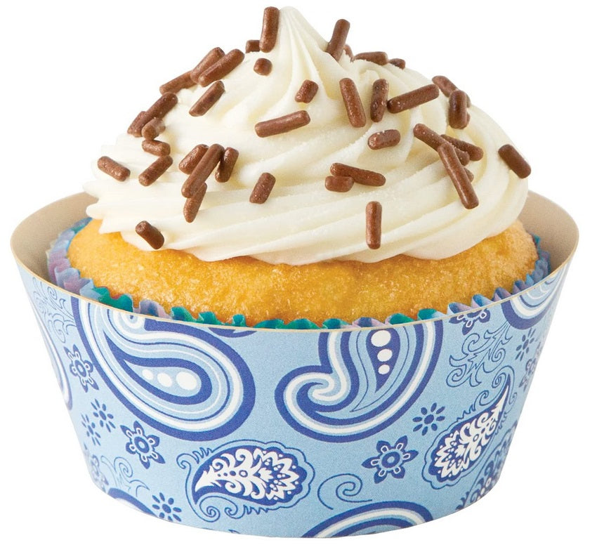 Fox Run Paisley Pink & Blue Cupcake Wrap Set of 12 by Kitchen Niche