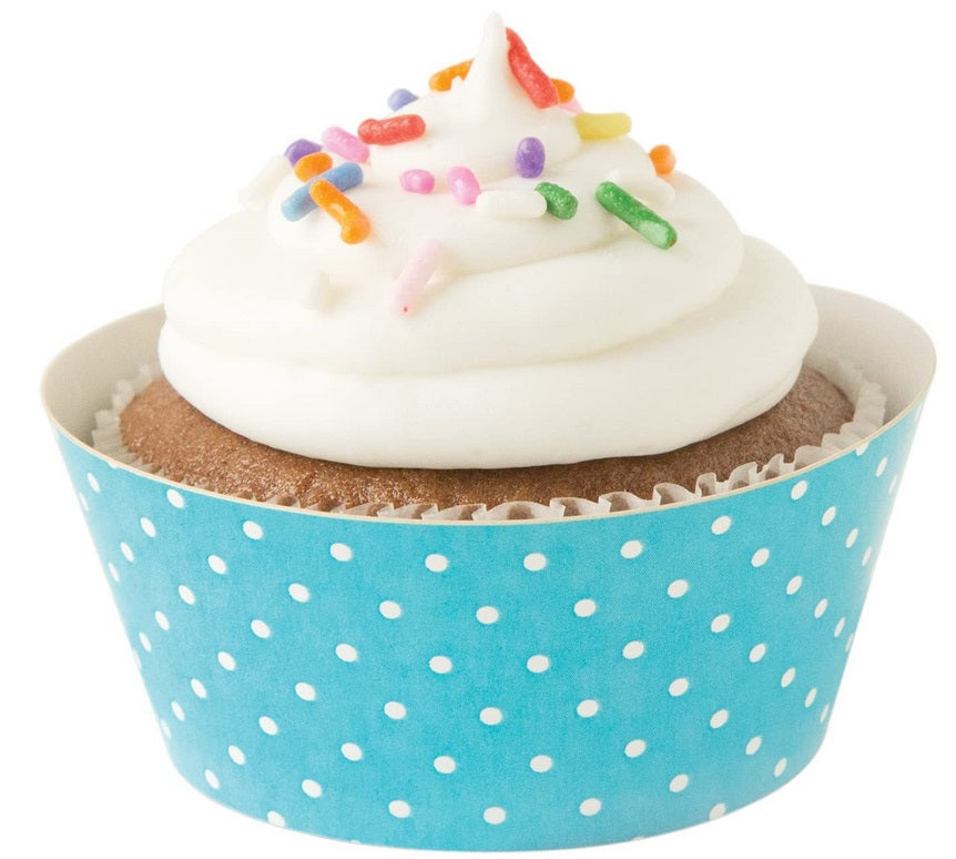 Fox Run Polka Dot Blue & Red Cupcake Wrap Set of 12 by Kitchen Niche