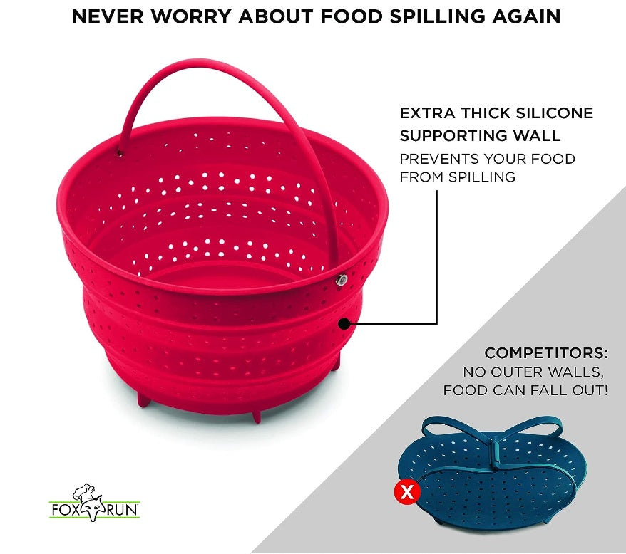 Fox Run Collapsible Silicone Steamer Basket Insert by Kitchen Niche