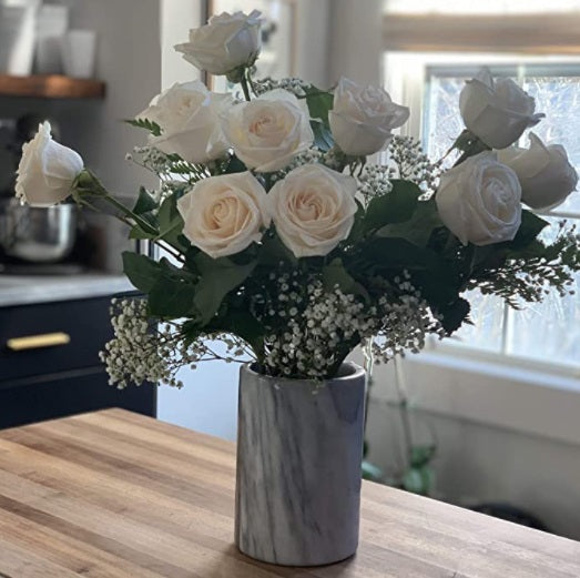 Fox Run White Marble Utensil Holder by Kitchen Niche