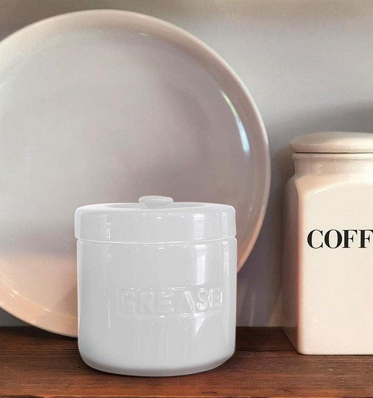 Fox Run White Porcelain Grease Container by Kitchen Niche