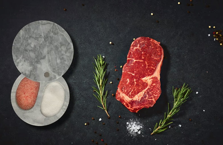 Fox Run White Marble Double Salt Cellar by Kitchen Niche