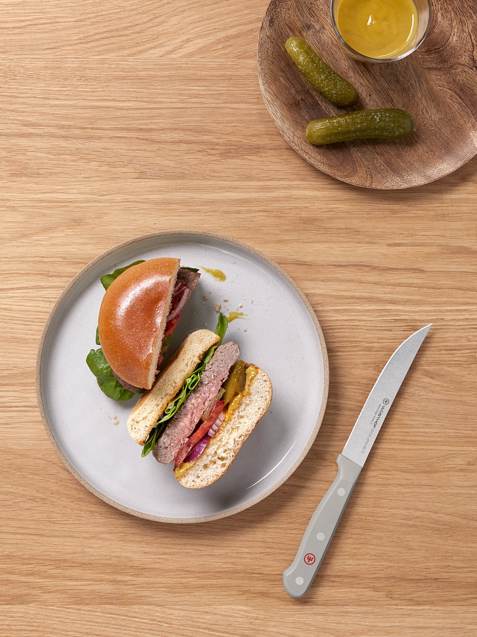 Wüsthof Gourmet Grey Steak Knife Set – 4-pcs. Wusthof by Kitchen Niche