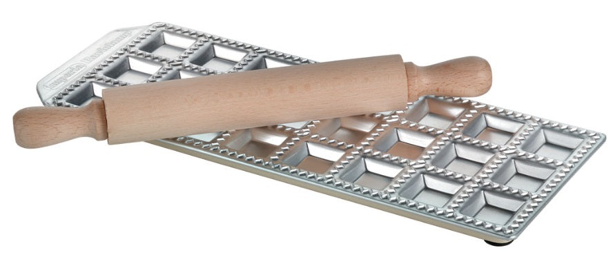 Imperia Raviolamp Square Classic Ravioli Maker Set with Rolling Pin Imperia by Kitchen Niche