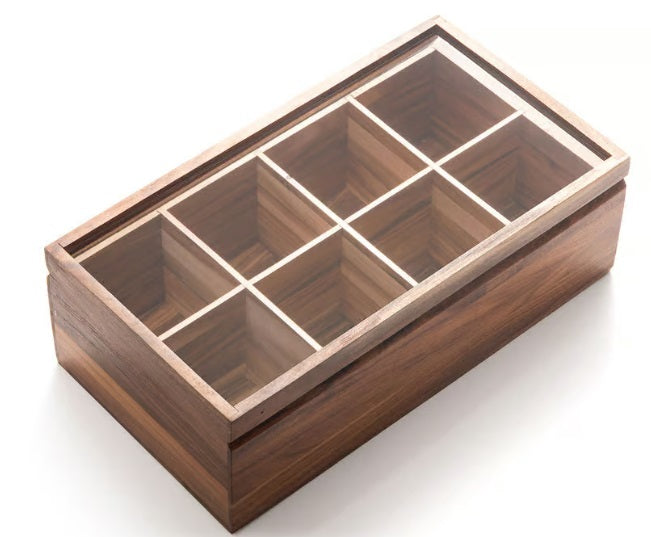Ironwood Cornwall Tea Storage Box with Acyrlic Window by Kitchen Niche