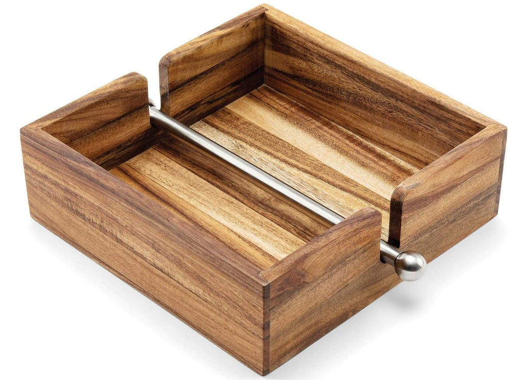 Ironwoon Acacia Wood Napkin Holder by Kitchen Niche
