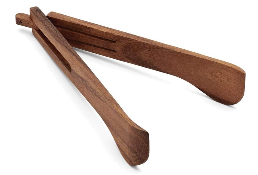 Ironwood Acacia Wood Spring Salad Serving Tongs by Kitchen Niche