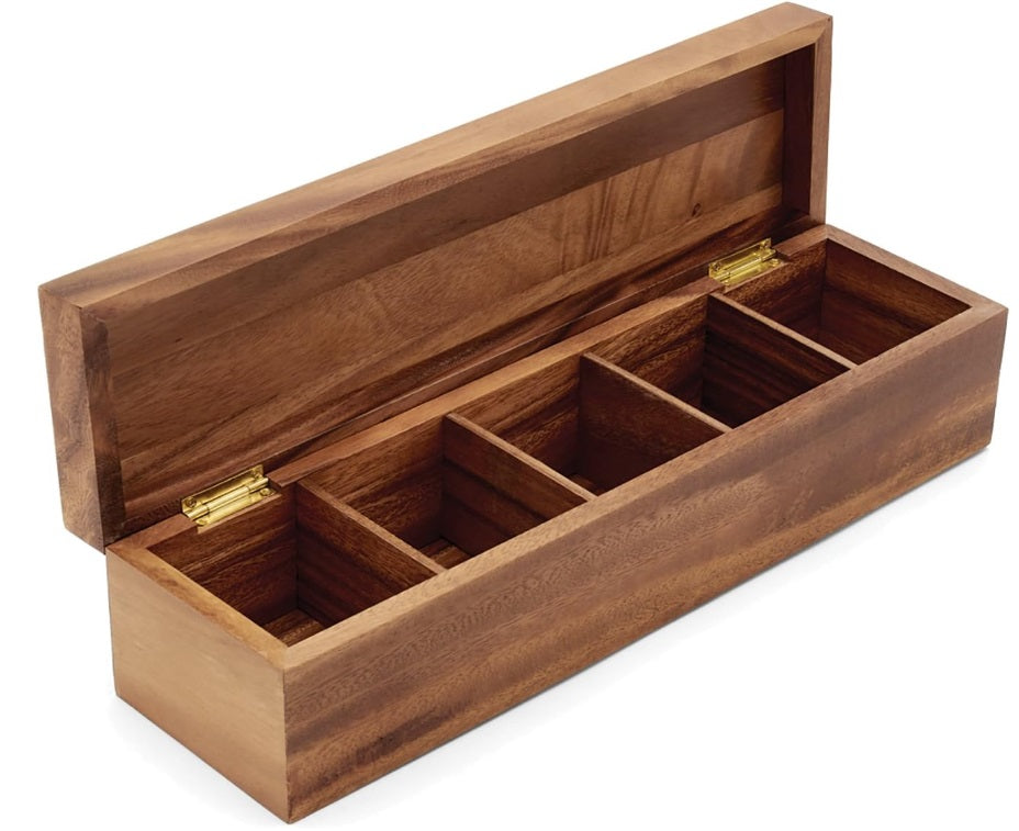 Ironwood Acacia Wood Townhouse Tea Storage Box by Kitchen Niche