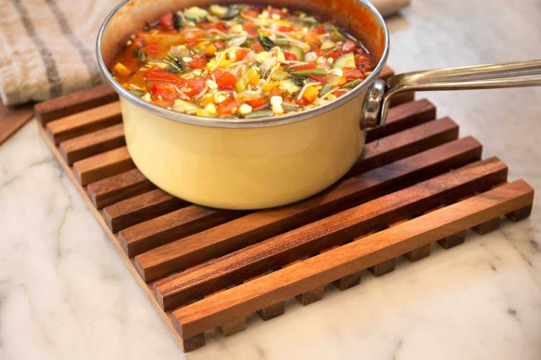 Ironwood Acacia Wood Large Venetian Trivet by Kitchen Niche