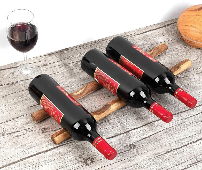 Ironwood Compact Acacia Wood Wine Rack by Kitchen Niche