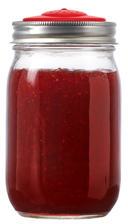 Jarware Set of 4 Strawberry Mason Jar Lid by Kitchen Niche