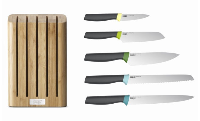 Joseph Joseph Elevate Slimline Bamboo Knife Block Set Joseph Joseph by Kitchen Niche