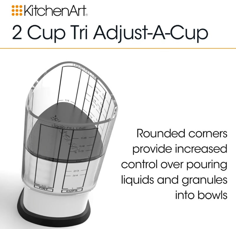 KitchenArt 2-Cup Adjust A Measuring Cup by Kitchen Niche