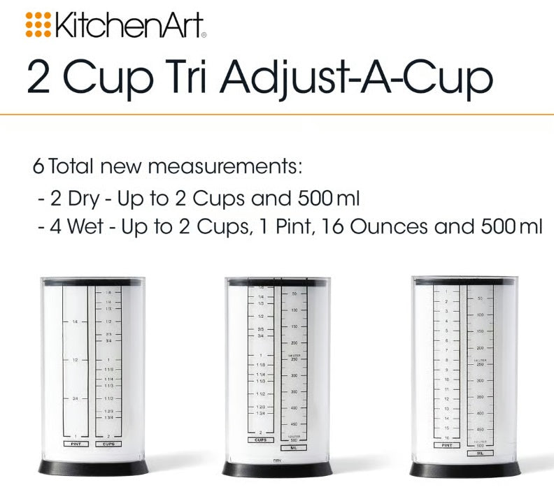 KitchenArt 2-Cup Adjust A Measuring Cup by Kitchen Niche