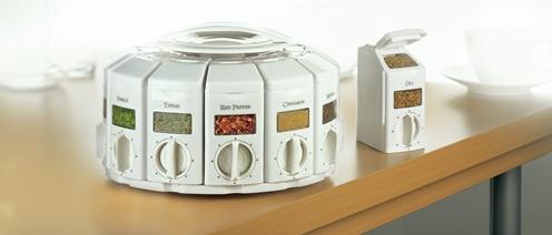 KitchenArt White Select-A-Spice Auto-Measure Spice Carousel by Kitchen Niche