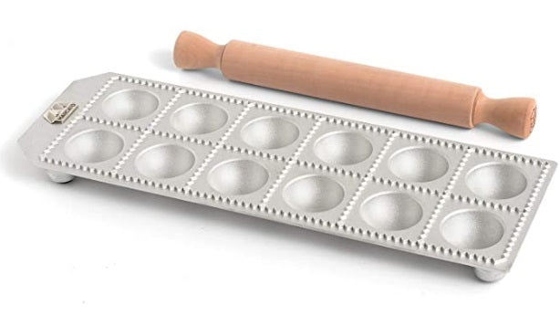 Marcato Ravioli Maker Mold with Rolling Pin 5.5cm / 2.1" by Kitchen Niche