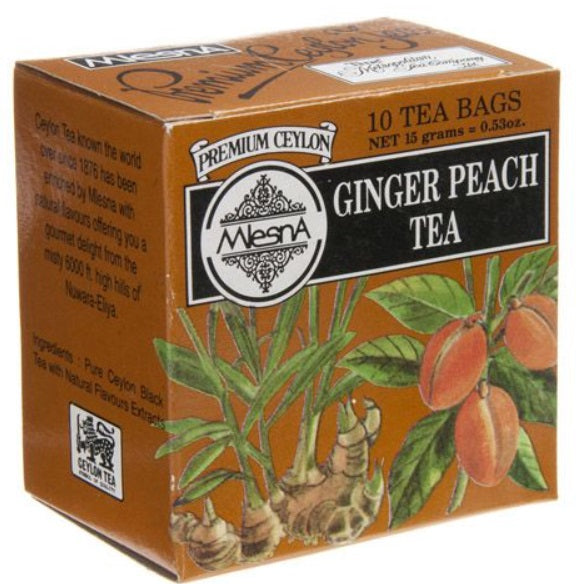 Metropolitan Tea Company Ginger Peach Tea Mini Pack of 10 Tea Bags Metropolitan Tea Company by Kitchen Niche