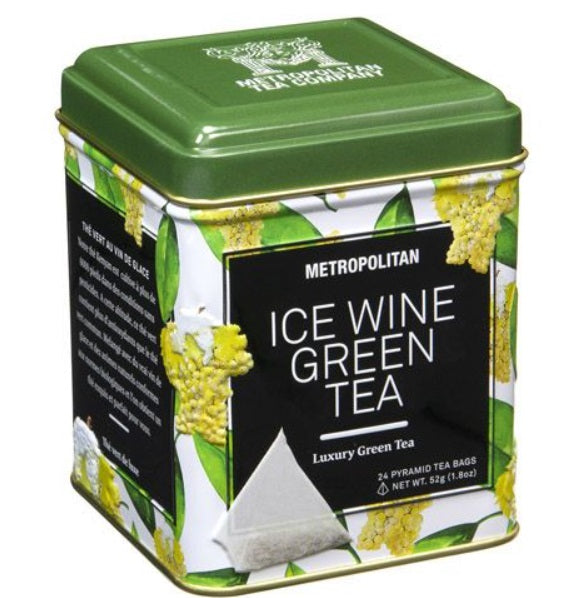 Metropolitan Tea Company Ice Wine Green Tea Souvenir Tin Box of 24 Tea Bags Metropolitan Tea Company by Kitchen Niche