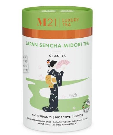 Metropolitan Tea M21 Japan Sencha Midori Green Tea Can Of 24 Bag by Kitchen Niche