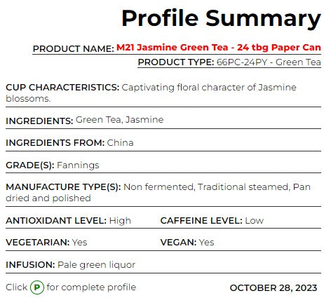 Metropolitan Tea M21 Japan Sencha Midori Green Tea Can Of 24 Bag by Kitchen Niche