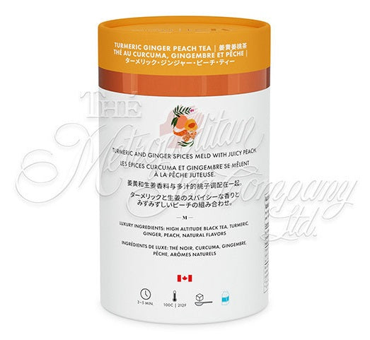 Metropolitan Tea M21 Turmeric Ginger Peach Tea Can Of 24 Bags by Kitchen Niche
