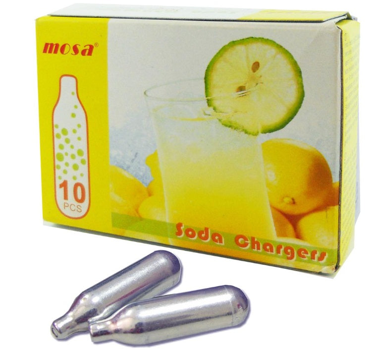 Mosa Soda Maker CO2 Syphon Chargers Set of 10 by Kitchen Niche